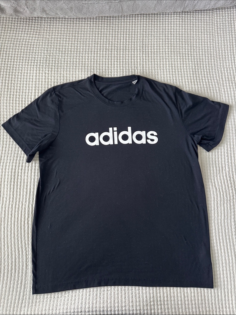 adidas Black Short Sleeve Tee with White Logo